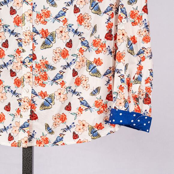 Talbots Tops - Talbots Women's Top SZ 14 Butterfly Floral Bird Cottage Fairy Dragon Fly Modest